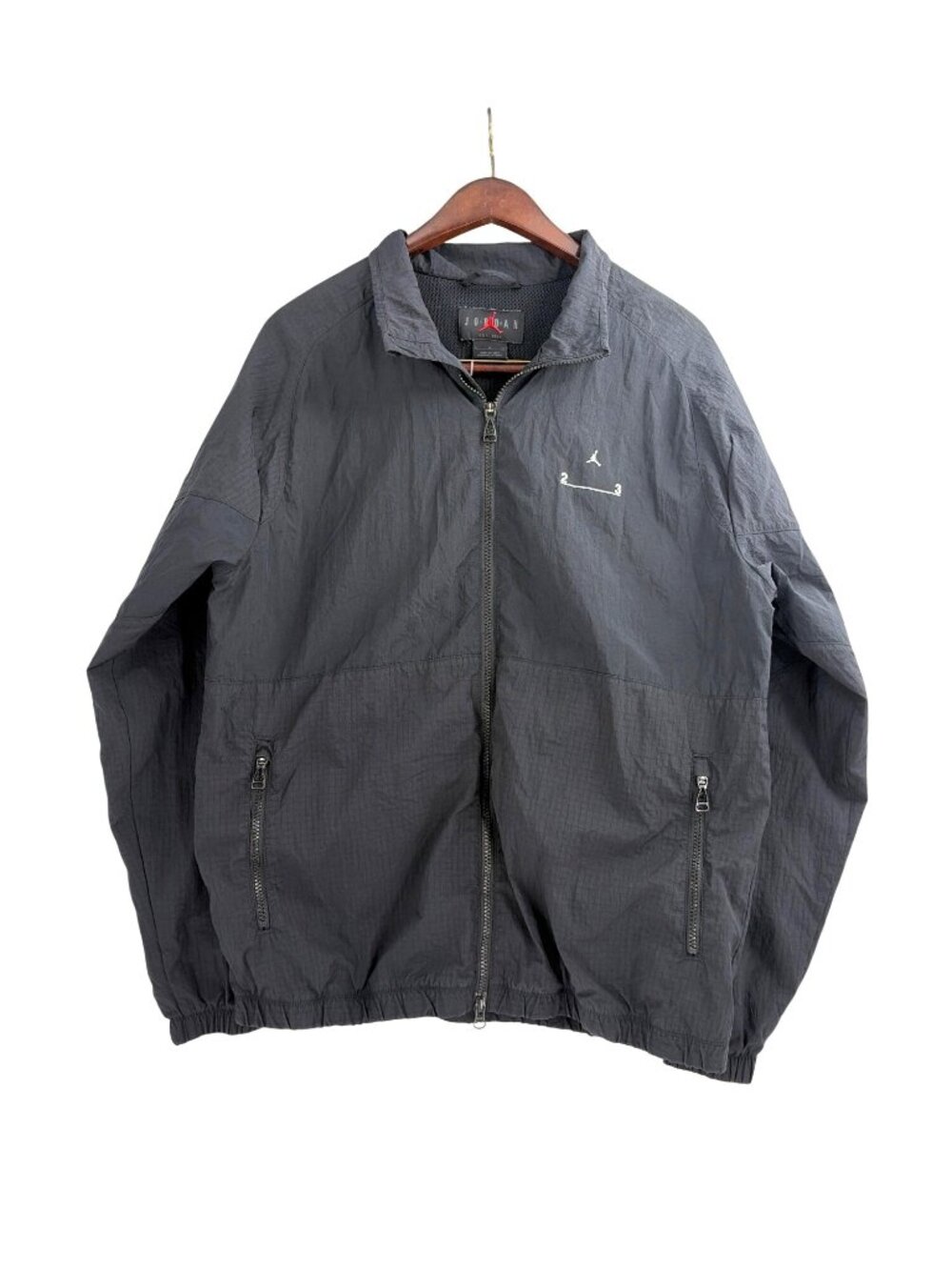 Nike Air Jordan 23 Jacket Zip Engineered Windbreaker Mens Large Ripstop Black - Picture 1 of 9